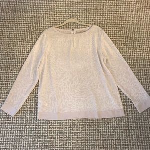 Cream Blouse with Leopard Pattern